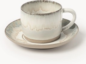 Set di 4 tazzine da caffè fatte a mano con piattino Myrtille