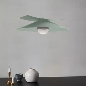 Lampadario Natura Miller verde paralume verde E27 Ø40cm LUMICOM