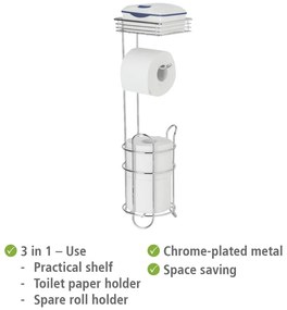 Porta carta igienica color argento lucido in acciaio cromato – Wenko