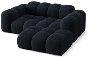 Divano angolare blu scuro (con penisola a destra/con chaise lounge) con rivestimento in ciniglia Treno – Cosmopolitan Design