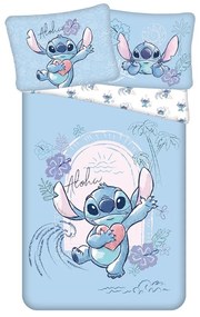 Set copripiumino e federa da bambini blu in cotone per letto singolo 140x200 cm Lilo and Stitch "Wave" – Jerry Fabrics