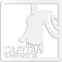 CAPITAN AMERICA - Quadro moderno in pvc solido 48 x 48cm Colore: bianco