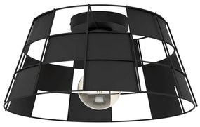 Plafoniera Vintage Pontefract Acciaio Nero 1 Luce E27