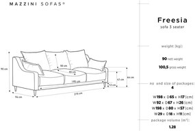 Divano letto in velluto beige con contenitore, 215 cm Freesia - Mazzini Sofas