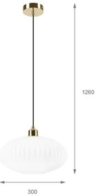 Lampadario a sospensione con filo HARMA 1xE27/15W/230V diametro 30 cm bianco/oro