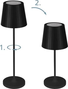 Eglo 75794 - Lampada da tavolo da esterno dimmerabile CABOZO LED/3,8W/5V 2000 mAh IP44 nera