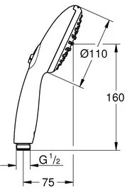 GROHE 1053152431 - VITALIO START 110 Doccetta 600 mm nera