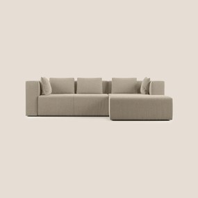 Nettuno divano angolare componibile in morbido tessuto bouclè T07 beige