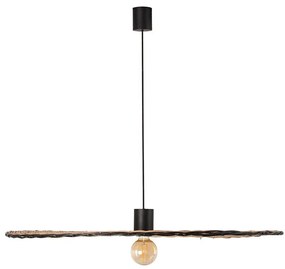 FARO 68590-70 - Lampadario su corda COSTAS 1xE27/15W/230V d. 100 cm nero/rattan