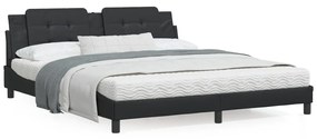 Letto con materasso nero 180x200 cm in similpelle