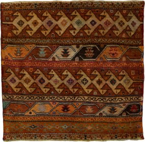 Shiraz Tappeto persiano 60x60 Rosso (Iran) Annodato A Mano