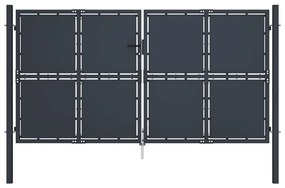 Cancello Per Giardino İn Acciaio 300x125 Cm Antracite /