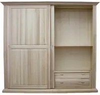 armadio classico 2 porte scorrevoli legno grezzo 275x66x254 - Mobili 2G