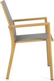 Sedia Da Esterno In Alluminio E Textilene Con Braccioli Konnor Senape Bizzotto