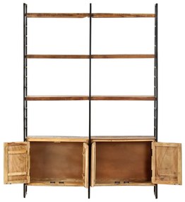 Libreria a 4 livelli legno massello di recupero 124x30x180 cm