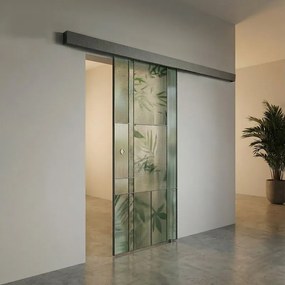 Porta scorrevole destra Heaven in vetro multicolore, L 88 x H 215 cm, con binario Meli
