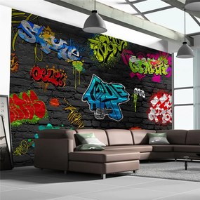 Fotomurale  Graffiti wall  Colore Nero, Dimensioni e Misure 200x140