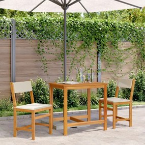 Set Da Balcone 3pz Con Cuscini İn Legno Massello Di Acacia /