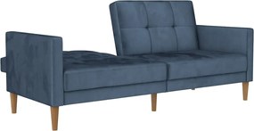 Divano letto in velluto blu 207 cm Lilly - Støraa