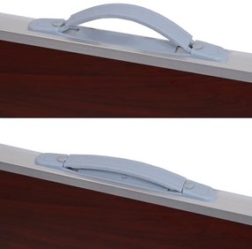 Tavolo da campeggio pieghevole marrone/cromo