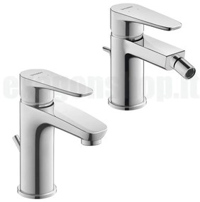 Duravit B.1 Coppia rubinetti Miscelatore monocomando per Lavabo E Bidet Cromo