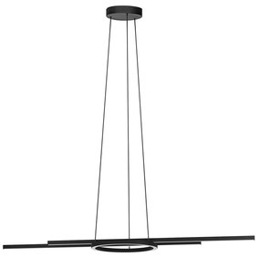 Lampadario A Sospensione Contemporaneo Zillerio-Z Acciaio Nero 2 Luci Led 8W