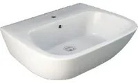 Lavabo monoforo sospeso One ceramica bianca con troppopieno lunghezza 60 cm