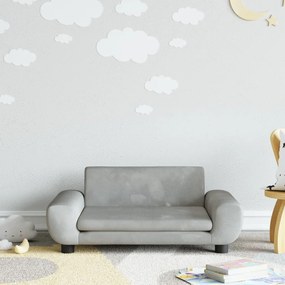 Divano Per Bambini Grigio Chiaro 70x45x33 Cm İn Velluto /
