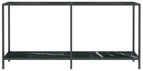 Tavolo consolle nero 160x35x75,5 cm in vetro temperato