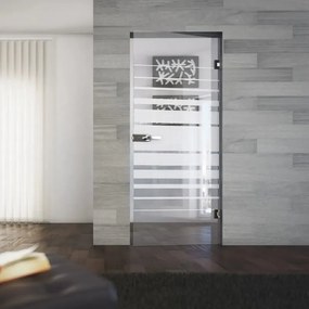 Porta battente Bora Horizon bianco e trasparente L 90 x H 210 cm reversibile