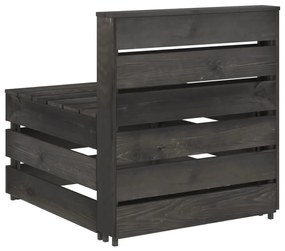 Divano centrale giardino su pallet legno pino impregnato grigio