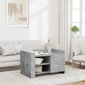 Tavolino Salotto Grigio Cemento 80x50x50 Cm Legno Multistrato /