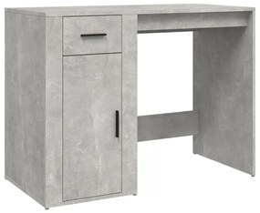 Scrivania grigio cemento 100x49x75 cm in legno multistrato