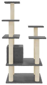 Albero per gatti con tiragraffi in sisal grigio scuro 110 cm