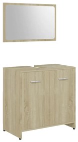 Set mobili da bagno rovere sonoma in legno multistrato