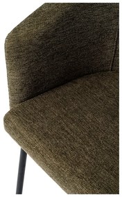 Sedia da pranzo color kaki in imbottito con braccioli Easton – Unique Furniture