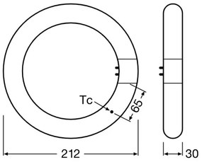 Tubo fluorescente LED SUBSTITUBE T9 G10q/12W/230V 4000K diametro 21,2 cm - Osram