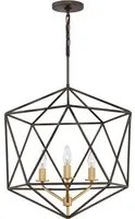 Lampadario Industrial Nordico Astrid Metallo Bronzo Opaco 3 Luci E14