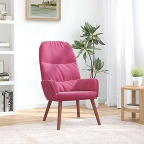Sedia Relax Rosso Vino İn Velluto /