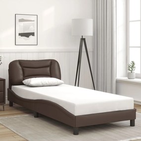 Giroletto Con Testiera Marrone 90x200 Cm İn Similpelle /