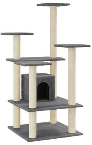 Albero per gatti con tiragraffi in sisal grigio scuro 110 cm