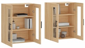 Armadietti a parete 2 pz rovere sonoma in legno multistrato