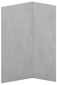 Pannello per parete da doccia effetto cemento cerato alluminio profili L90xL120xH210cm - Lotto di 2 - ARFINO