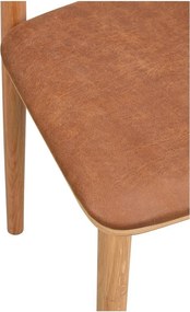 Sedie da pranzo in similpelle in colore marrone cognac-naturale in set di 2 pezzi Wolcott - Rowico