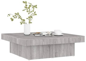 Tavolino da salotto grigio sonoma 90x90x28 cm legno multistrato