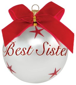 Pallina di Natale con scritta Best Sister 10 cm