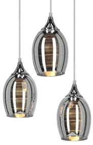 Lampadario a sospensione con filo MARINA 3xE27/60W/230V cromo