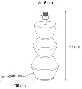 Lampada da tavolo di design in ceramica nera 16 cm senza paralume - Alisia