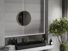 Mexen Loft specchio da bagno rotondo 40 cm, cornice dorata - 9850-040-040-000-50
