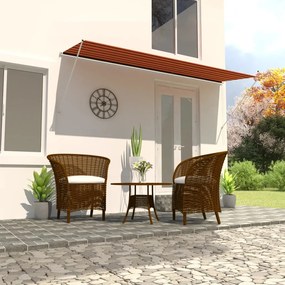 Tenda Da Sole Retrattile 400x150 Cm Arancione E Marrone /